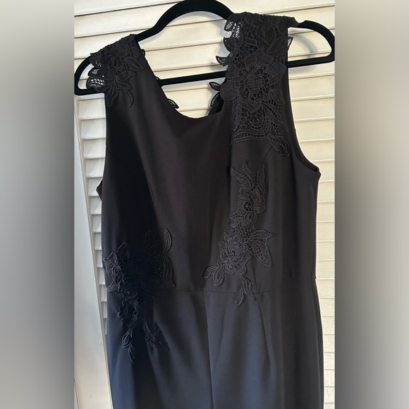 Like New APT.9 Black Jumpsuit with flower appliqué - Picture 2 of 12